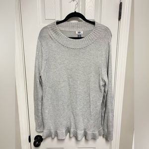 Old navy XL grey sweater ruffle hemline